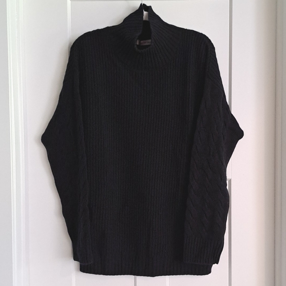 NWT Oversized Cashmere Turtleneck Sweater (Black) - Gentle Herd - Picture 16 of 16